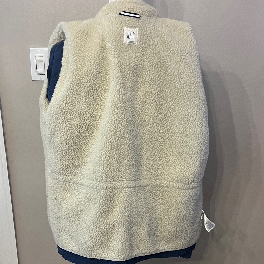 Gap Navy Jacket With Shearling Collar - image 6